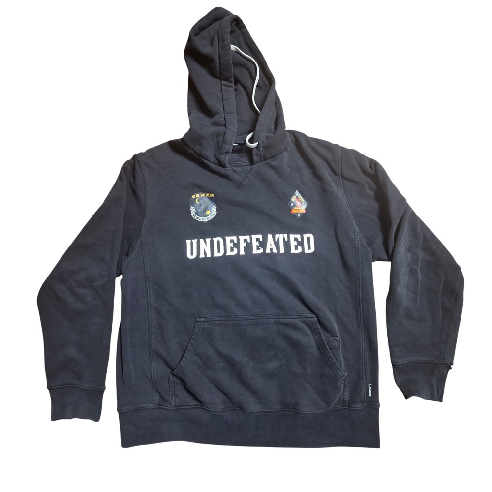 Undefeated Mens Fifth Battalion Graphic Pullover Hoodie Sweatshirt L Streetwear